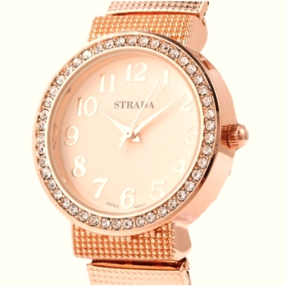 White Austrian Crystal Embellished Rose Gold Plated Watch - Picture 2 of 12